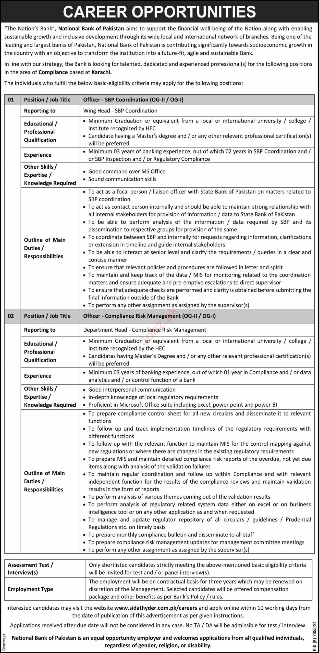 National Bank Of Pakistan NBP Jobs 2025